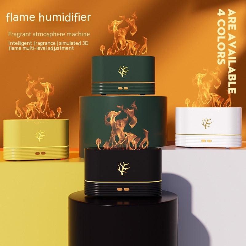 Flame humidifier with fire design on a gradient background