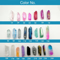 Color swatch of crystal points with labeled numbers on a white background