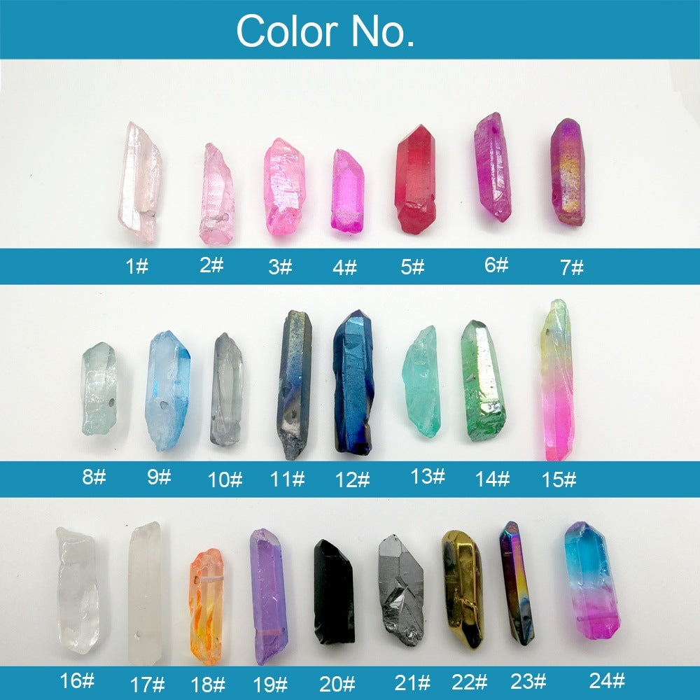 Color swatch of crystal points with labeled numbers on a white background