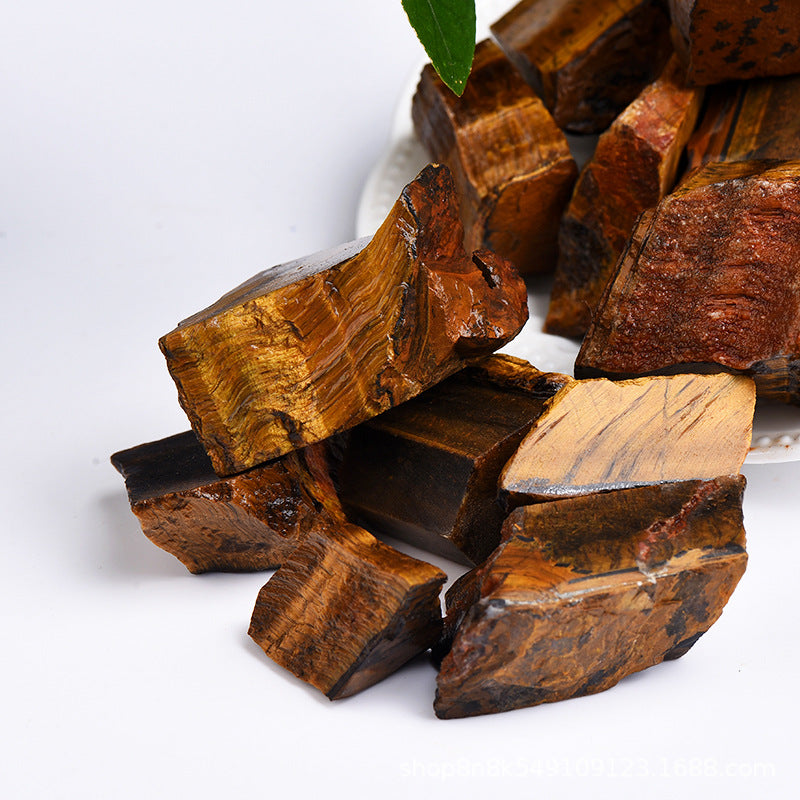 Tiger eye stones on a white background