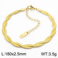 Gold chain bracelet on a white background with dimensions and weight information.
