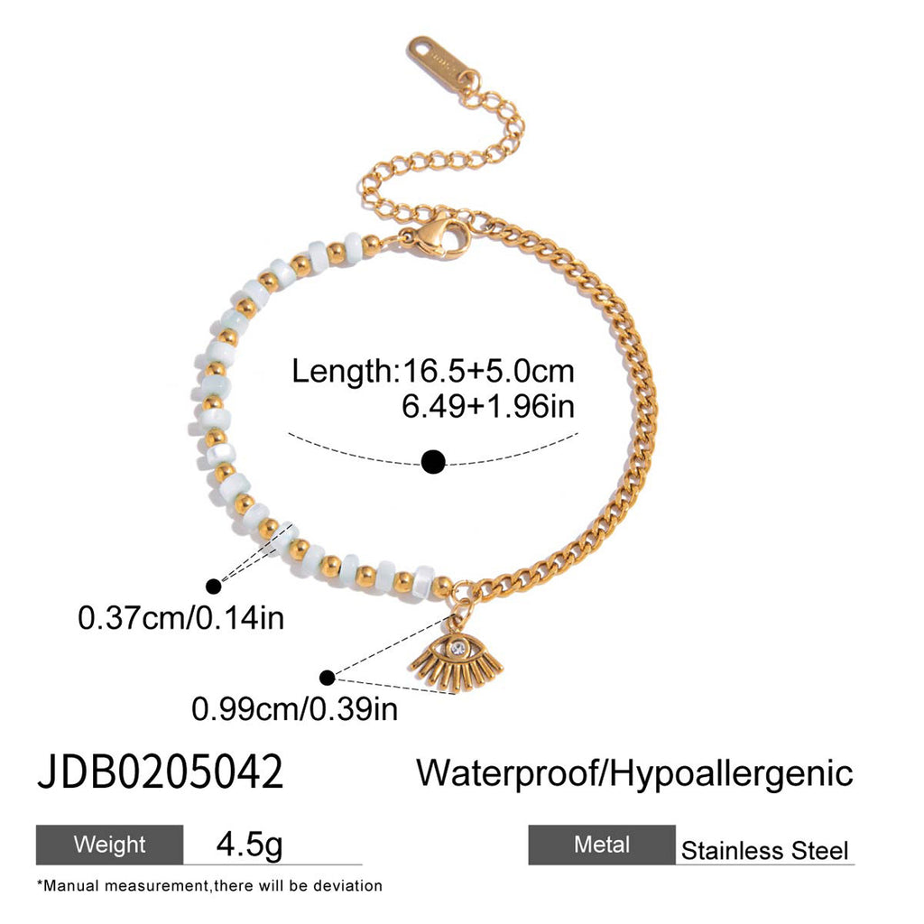 Instagram-style Fashion Accessory Handcrafted Beaded Bracelet With Natural Stones
