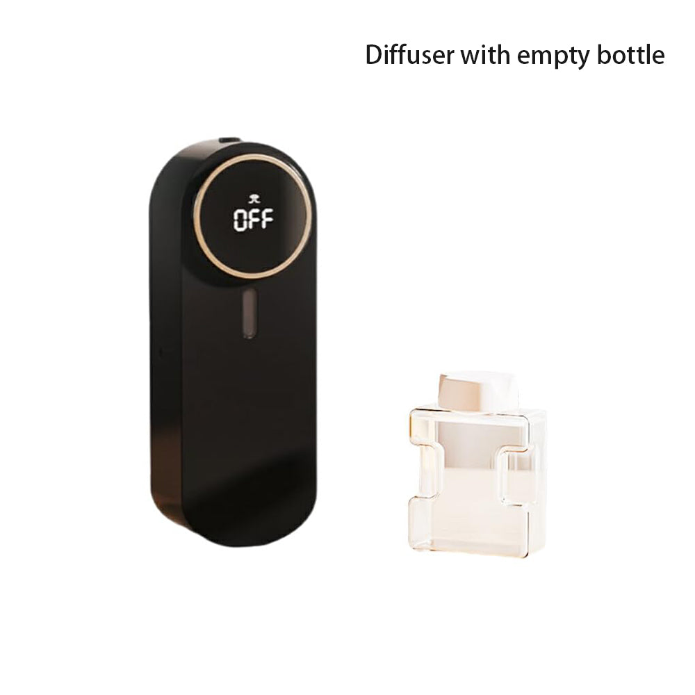 Black diffuser with empty bottle on a white background