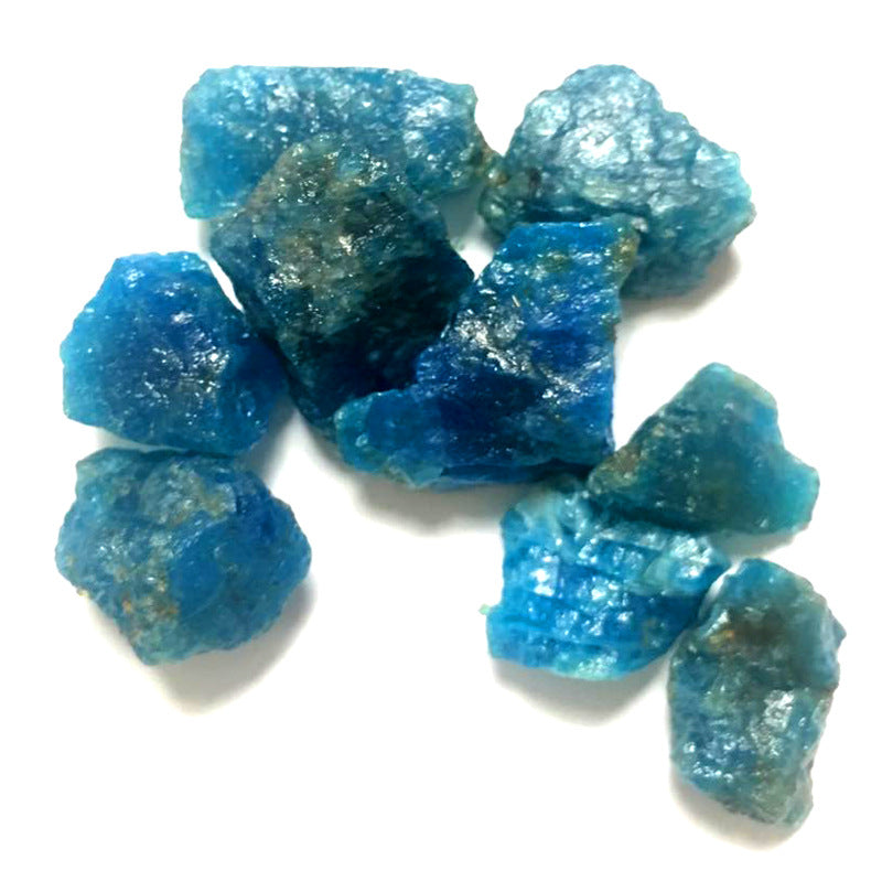 Blue crystal rocks on a white background